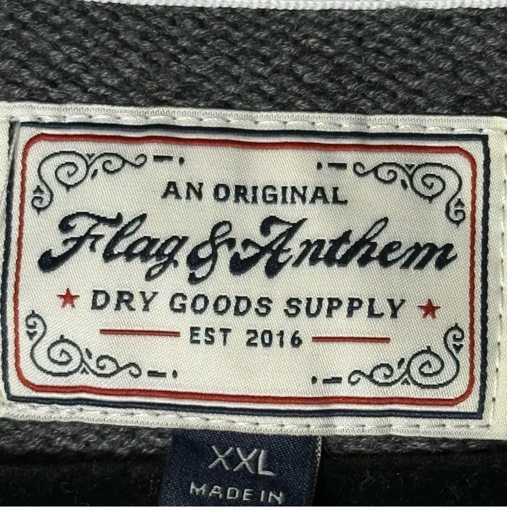 🛍️Flag & Anthem‎ Original Gray Half-Zip Men's Sweater Cotton sz XXL Knitwear